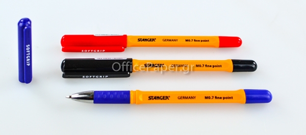 ΣΤΥΛΟ STANGER SOFTGRIP ORΑNGE  Fine 0,7 ΜAΥΡΟ