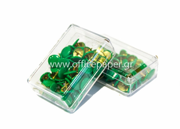 ΠΙΝΕΖΕΣ ALCO ΠΡΑΣΙΝΟ ΧΡΩΜΑ  κουτάκι 100 τεμαχίων