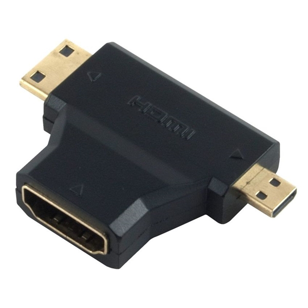 ΑΝΤΑΠΤΟΡΑΣ HDMI POWERTECH HDMI 19pin (F) σε Mini HDMI (M) & Micro HDMI (M)