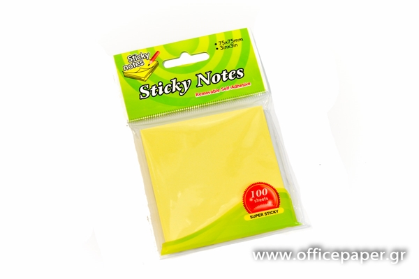 ΧΑΡΤΑΚΙΑ ΑΥΤΟΚ. STICKY NOTES ΚΙΤΡΙΝΑ 75Χ75 100Φ -Z- SUPER STICKY