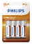 ΜΠΑΤΑΡΙΕΣ PHILIPS 4ΧΑΑ  1,5V POWER ALKALINE LR06