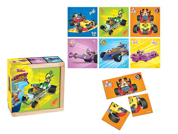 ΠΑΖΛ ΞΥΛΙΝΟ ΣΕ ΚΟΥΤΙ 6 ΣΧΕΔΙΑ ΣΕ 1 MICKEY 11X11X4.5EK.