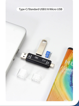ΑΝΤΑΠΤΟΡΑΣ 5 in 1 OTG Multi-in-one Micro USB TF SD Memory Card Reader Adapter , Mac,Android,OTG