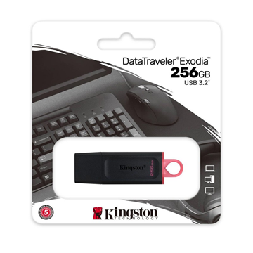 MNHMH USB KINGSTONE DATATRAVELER EXODIA  256GB USB 3.2 BLACK