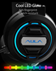 ΑΚΟΥΣΤΙΚΑ AULA gaming headset Mountain S603, RGB, 2x 3.5mm, 50mm, μαύρο