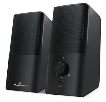 HXEIA POWERTECH ηχεία Premium sound PT-847, 2x 3W, 3.5mm, μαύρα