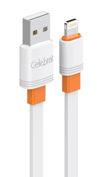ΚΑΛΩΔΙΟ CELEBRAT Lightning σε USB CB-33L, flat, 12W, 1m, λευκό