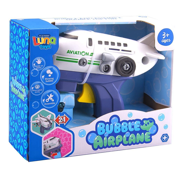 Σαπουνόφουσκες Αεροπλάνο Friction Luna Toys 23,4x8,5x19,1 εκ.