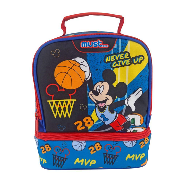 Τσαντάκι Φαγητού Ισοθερμικό Disney Mickey Mouse Never Give Up Must 2 Θήκες
