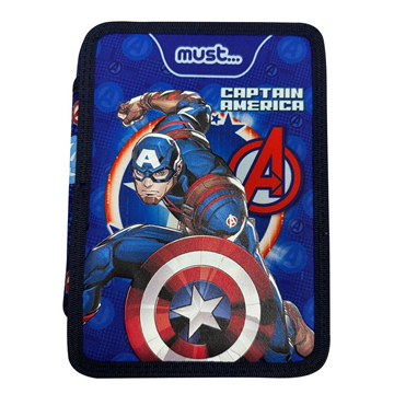 Κασετίνα Διπλή Γεμάτη Avengers Captain America Must