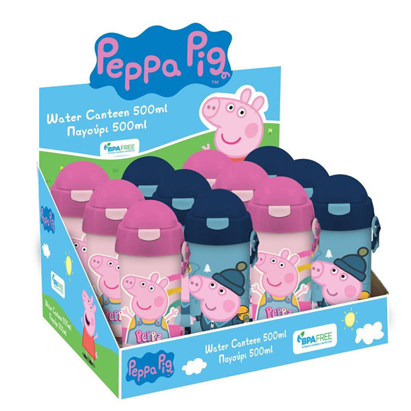 ΠΑΓΟΥΡΙ 500ML ΠΛΑΣΤΙΚΟ ME ΚΑΛΑΜΑΚΙ 9X19  PEPPA PIG