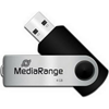 ΜΝΗΜΗ USB MEDIARANGE 4GB BLACK USB 2.0 SWIVEL