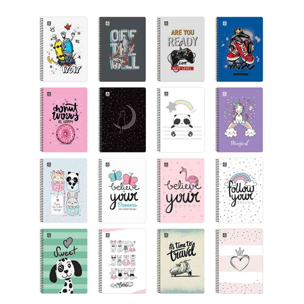 ΤΕΤΡΑΔΙΟ ΣΠΙΡΑΛ JOY 17X25cm B5 2 ΘΕΜΑΤΑ 60φ. ΑΣΟΡΤΙ 4552-32