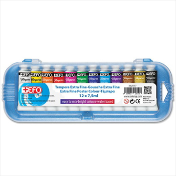ΤΕΜΠΕΡΑ +EFO SET 12 ΧΡΩΜΑΤΑ X 7,5ml ΣΕ ΠΛΑΣΤΙΚΗ ΘΗΚΗ 382017 +ΠΙΝΕΛΟ