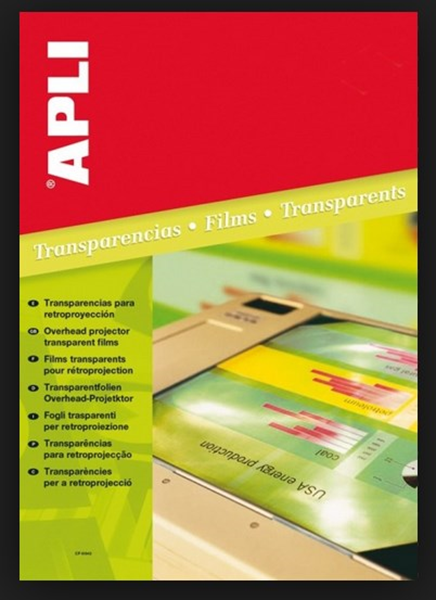 ΖΕΛΑΤΙΝΕΣ APLI Α4 ΓΙΑ LASER 100TEM No01062