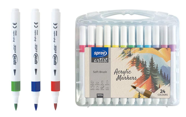 ΜΑΡΚΑΔΟΡΟΙ ΑΚΡΥΛΙΚΟΙ SPREE ARTIST ΣΕ ΒΑΛΙΤΣΑΚΙ ΤΩΝ 24 ΤΕΜ. MYTH ΠΙΝΕΛΟ