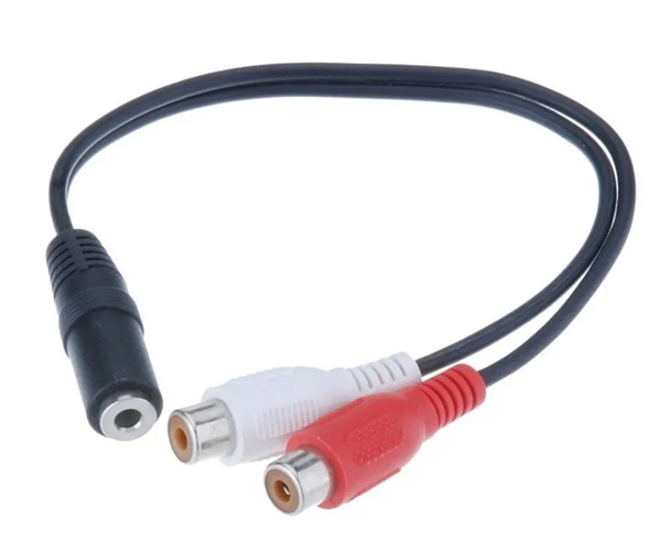 ΚΑΛΩΔΙΟ POWERTECH 3.5mm θηλυκό σε 2x RCA θηλυκό CAB-R012 0.20m, μαύρο