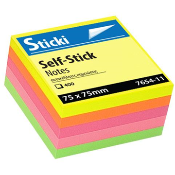 ΧΑΡΤΑΚΙΑ NEON ΑΥΤΟΚ. STICKI 75X75mm X 400Φ  7654-11
