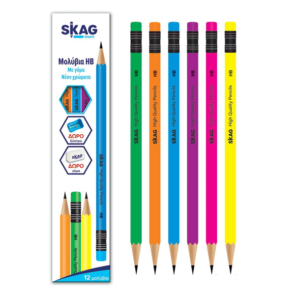 ΜΟΛΥΒΙ SKAG HB ΝΕΟΝ ΜΕ ΓΟΜΑ KAI ΔΩΡΟ ΞΥΣΤΡΑ ΚΑΙ ΓΟΜΟΛΑΣΤΙΧΑ 12 ΤΕΜΑΧΙΑ 302401