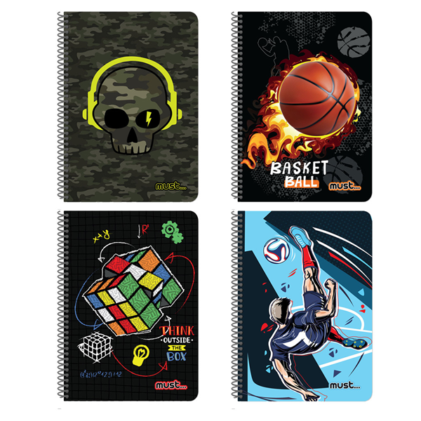 ΤΕΤΡΑΔΙΟ ΣΠΙΡΑΛ 17Χ25 3Θ 90Φ  MUST BOY ZONE.