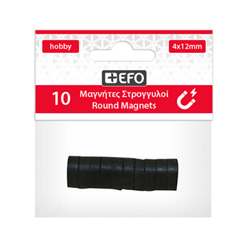 ΜΑΓΝΗΤΕΣ ΣΤΡΟΓΓΥΛΟΙ EFO Φ12mmX4mm ΧΩΡΙΣ ΑΥΤΟΚΟΛΛΗΤΟ ΣΕΤ 10ΤΕΜ 132512