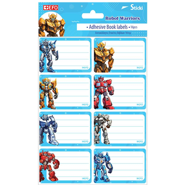 ΕΤΙΚΕΤΕΣ ΣΧΟΛΙΚΕΣ EFO 16TEM ROBOT WARRIORS 213135