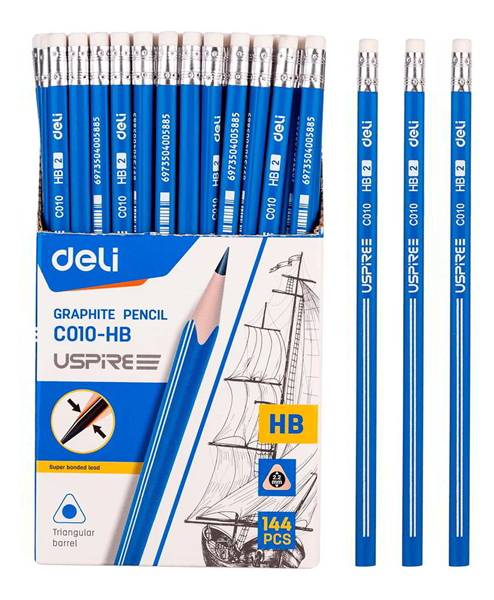 ΜΟΛΥΒΙ DELI HB ΤΡΙΓΩΝΙΚΟ 1 ΤΕΜΑΧΙΟ ΞΥΛΟ USPIRE ΑΞΥΣΤΟ No.E C010-HB