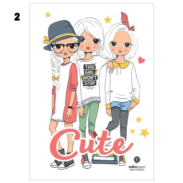 ΤΕΤΡΑΔΙΟ ΚΑΡΦΙΤΣΑ CUTE GIRL 17X25 40Φ SALKO 7140