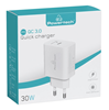 ΦΟΡΤΙΣΤΗΣ ΜΠΡΙΖΑΣ POWERTECH PT-1044 FAST CHARGE USB & USB-C, PD QC3.0, 30Watt , λευκός