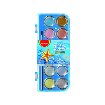 ΝΕΡΟΧΡΩΜΑΤΑ KEYROAD METALLIC WATERCOLOR 12TEM ΚΑΙ ΠΙΝΕΛΟ KR-972802