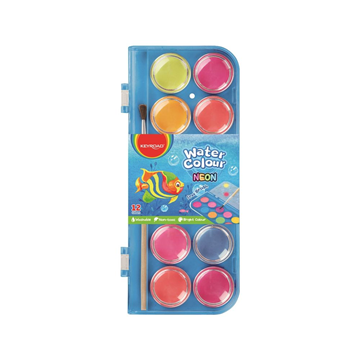 ΝΕΡΟΧΡΩΜΑΤΑ KEYROAD NEON WATERCOLOR 12TEM ΚΑΙ ΠΙΝΕΛΟ KR-972801
