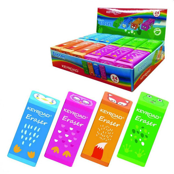 ΓΟΜΟΛΑΣΤΙΧΑ KEYROAD ANIMAL SQUARE 4 ΧΡΩΜΑΤΑ 1.5X2.2X6EK. KR-972352