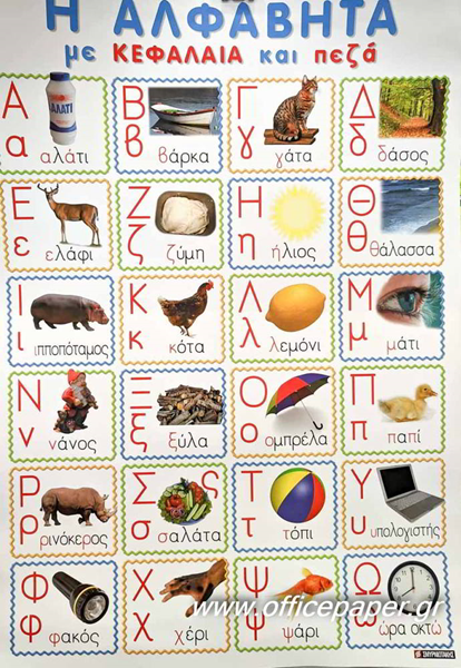 ΑΦΙΣΑ ΕΚΠΑΙΔΕΥΤΙΚΗ -Η ΑΛΦΑΒΗΤΑ ΜΕ ΚΕΦΑΛΑΙΑ ΚΑΙ ΠΕΖΑ 60Χ80ΕΚ. ΣΥΜΡΝΙΩΤΑΚΗΣ