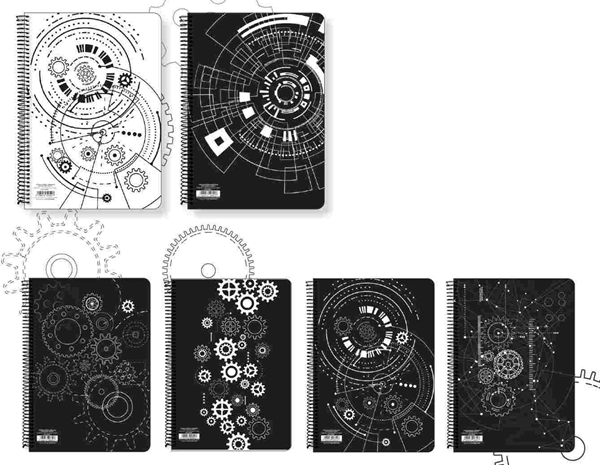 ΤΕΤΡΑΔΙΟ ΣΠΙΡΑΛ GEARS Α4 21Χ29 2Θ ΡΙΓΕ 60Φ 40604