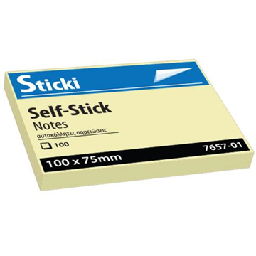 ΧΑΡΤΑΚΙΑ ΚΙΤΡΙΝΑ ΑΥΤΟΚ. STICKI 100X75mm  X100Φ  7657-01