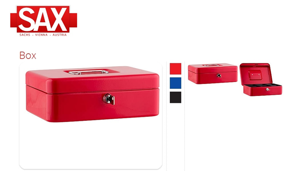 ΧΡΗΜΑΤΟΚΙΒΩΤΙΟ SAX 10 9X18X25cm ΚΟΚΚΙΝΟ