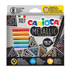 ΜΑΡΚΑΔΟΡΟΙ CARIOCA METALLIC 8ΧΡΩΜ. FINE TIP 6mm,WATER BASED