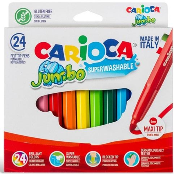 ΜΑΡΚΑΔΟΡΟΙ CARIOCA JUMBO 24 ΧΡΩΜΑΤΑ SUPERWASHABLE