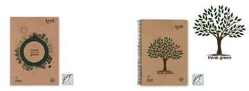 ΤΕΤΡΑΔΙΟ ΣΠΙΡΑΛ KRAFT THINK GREEN 17X25 4 ΘΕΜΑΤΑ 100Φ χαρτί 70γρ.