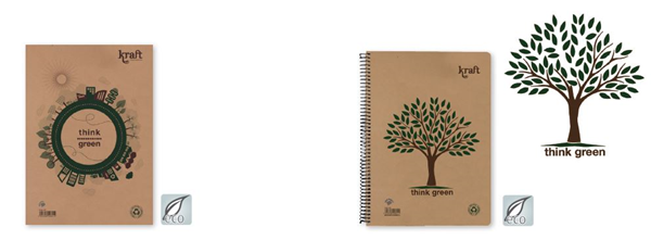 ΤΕΤΡΑΔΙΟ ΣΠΙΡΑΛ KRAFT THINK GREEN 17X25 4 ΘΕΜΑΤΑ 100Φ χαρτί 70γρ.