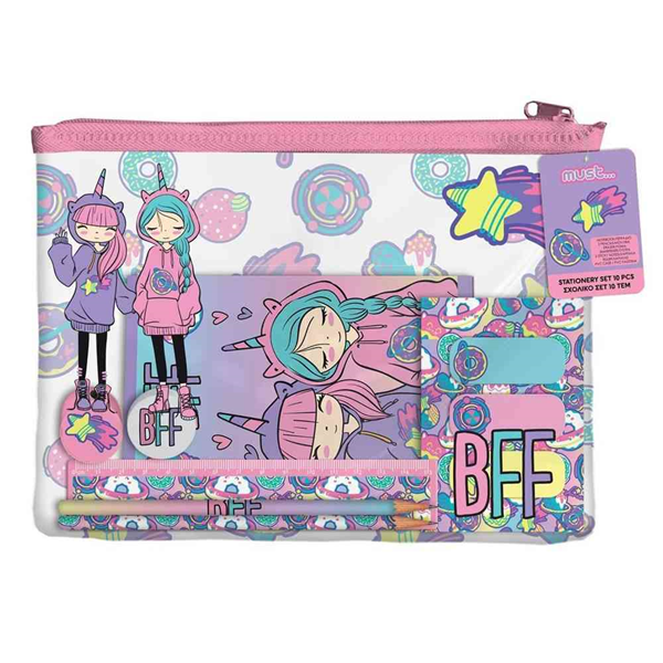 ΣΧΟΛΙΚΟ ΣΕΤ ΣΕ PVC ΤΣΑΝΤΑΚΙ MUST ΚΟΡΙΤΣΙ BFF 000586003