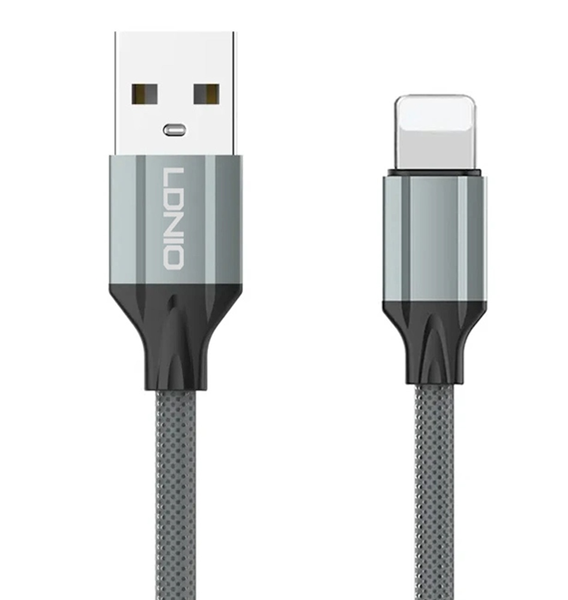 ΚΑΛΩΔΙΟ IPHONE LDNIO Lightning σε USB LS441, 12W, 1m, γκρι