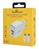 ΦΟΡΤΙΣΤΗΣ ΜΠΡΙΖΑΣ POWERTECH PT-1249, καλώδιο, USB/USB-C, 30W, GaN, λευκός