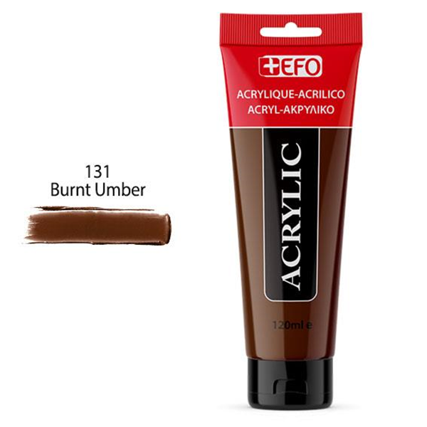 ΑΚΡΥΛΙΚΟ ΧΡΩΜΑ EFO 120ml BURNT UNBER ΚΑΦΕ ΣΚΟΥΡΟ σωληνάριο 389131