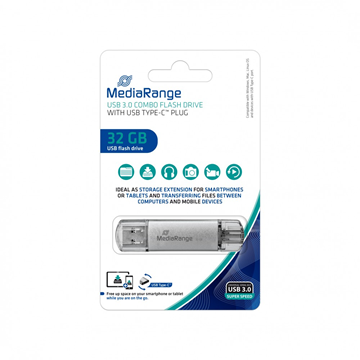 MNHMH USB MediaRange USB 3.0 Combo Flash Drive with USB Type-C™ plug, 32GB (MR936)