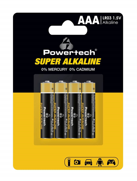 ΜΠΑΤΑΡΙΕΣ POWERTECH 1.5V Super Alkaline  AAA PT-1213