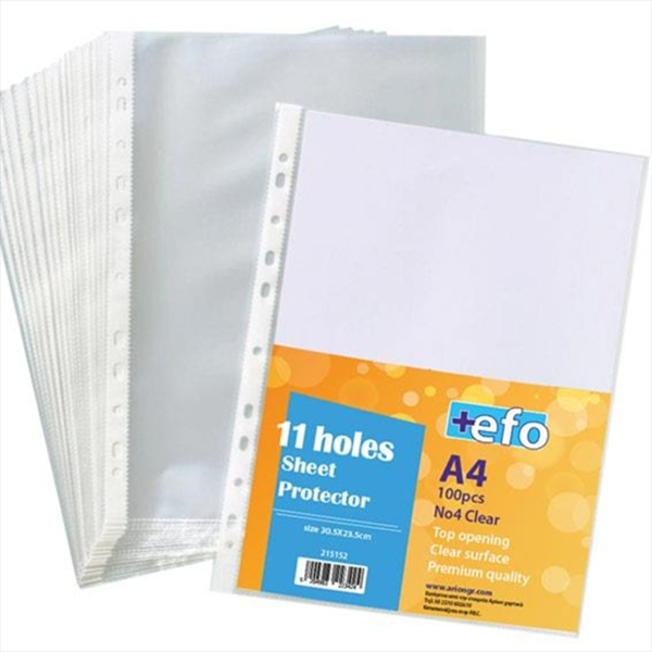 ΖΕΛΑΤΙΝΕΣ ΤΡΥΠΕΣ A4 +EFO No4 100Τ CLEAR 30,5X23.5cm ΕΝΙΣΧΥΜΕΝΗ
