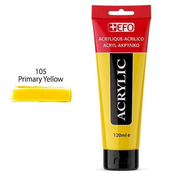 ΑΚΡΥΛΙΚΟ ΧΡΩΜΑ EFO 120ml PRIMARY YELLOW ΚΙΤΡΙΝΟ σωληνάριο 389105