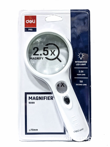 ΜΕΓΕΘΥΝΤΙΚΟΣ ΦΑΚΟΣ DELI ΔΙΠΛΟΣ ΜΕ LED  Φ70mm 2.2Χ ΚΑΙ 5Χ 9099