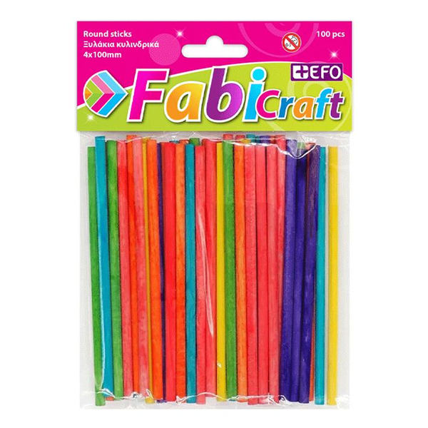 ΞΥΛΑΚΙΑ ΚΥΛΙΝΔΡΙΚΑ ΧΡΩΜΑΤΙΣΤΑ 4mmΧ100mm 100pcs LUNA-THE LITTLIES 0601652-000646521